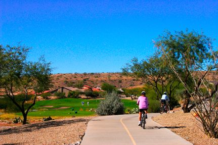 Saddlebrooke Retirement Community bike path in Tucson AZ