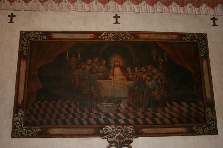 San Xavier Mission Jesus Painting, Tucson AZ